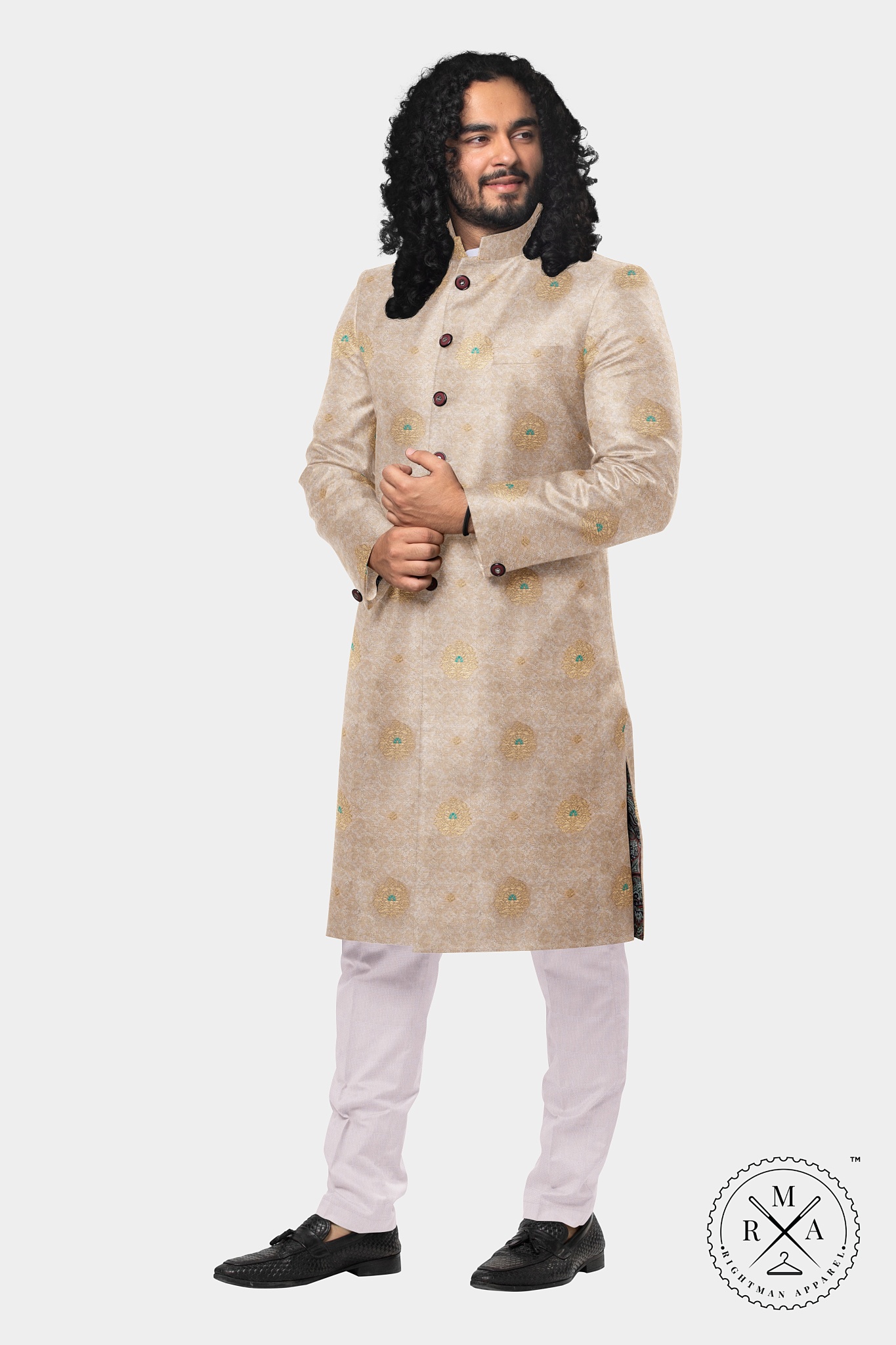 Beige Embroidered Kurta SK86